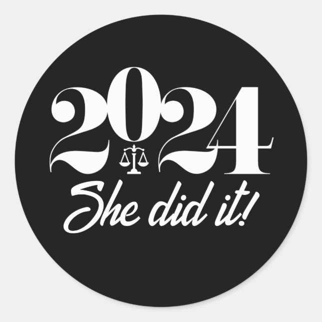 Law School Graduation Classic Round Sticker (Front)