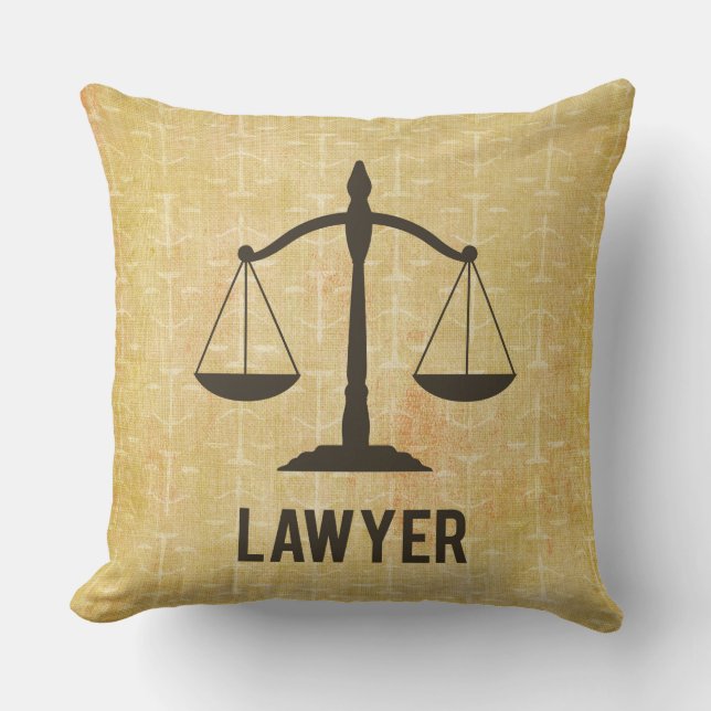 Law School Graduation Congrats Scale of Justice Cushion (Front)