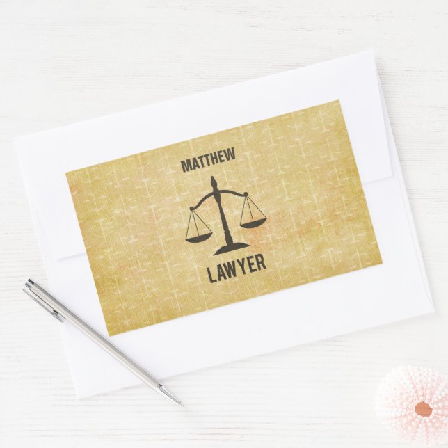 Law School Graduation Congrats Scale of Justice Rectangular Sticker (Envelope)