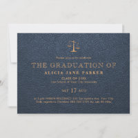 Law school graduation elegant navy gold photo