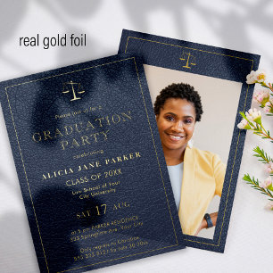 Law school graduation gold glitter elegant photo