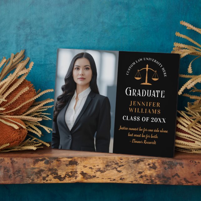 Law School Graduation Inspirational Quote Photo Plaque (Side)