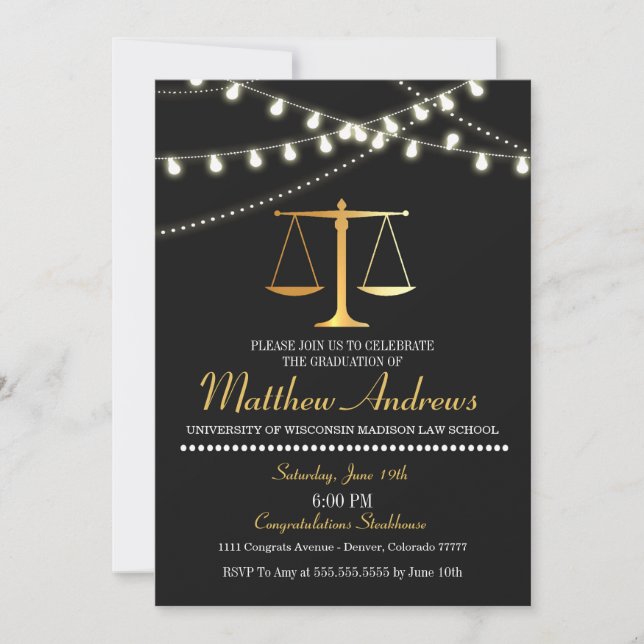 Law School Graduation Invitation (Front)