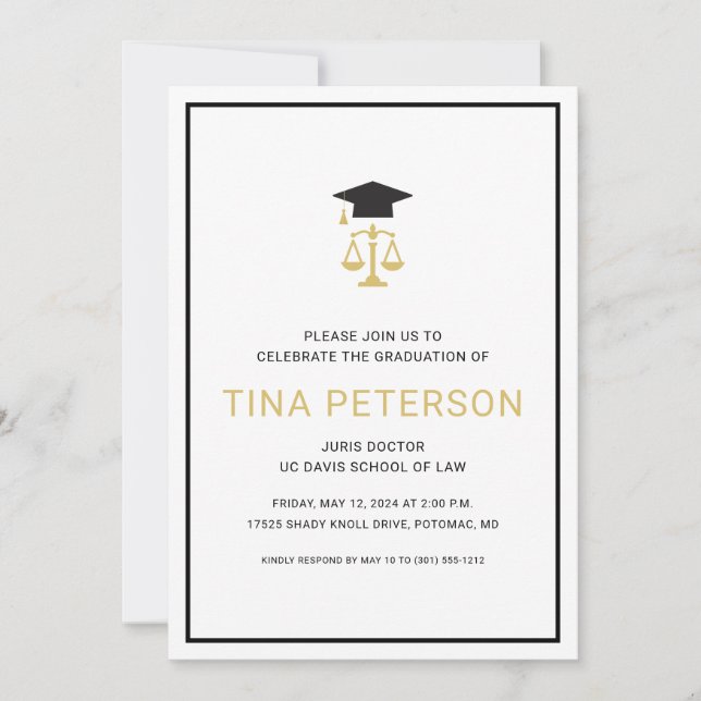 Law School Graduation Invitation (Front)