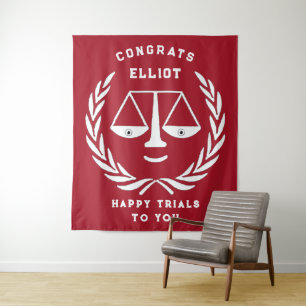 Law School Graduation Lawyer Congrats Banner Tapes Tapestry