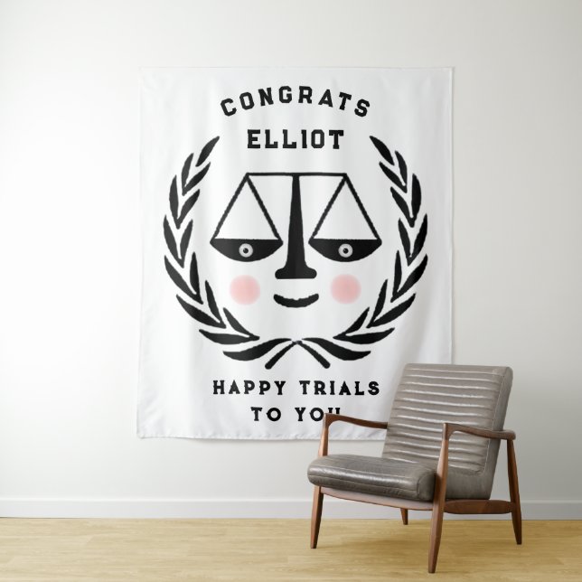 Law School Graduation Lawyer Congrats Banner Tapes Tapestry (In Situ)