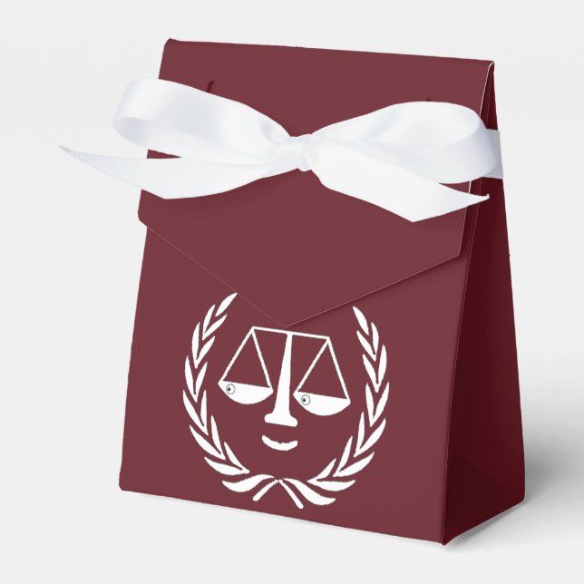 Law School Graduation Maroon Favour Box (Front Side)