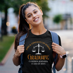 Law School Graduation Orange Black Women's T-Shirt