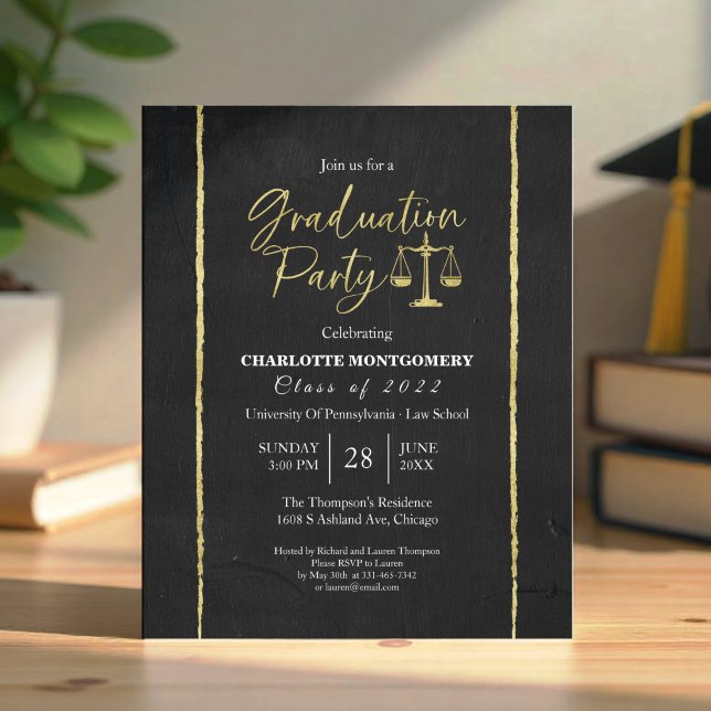 Law School Graduation Party  Budget Invitation (Creator Uploaded)