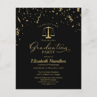 Law School Graduation Party Budget Invitations
