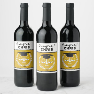 Law School Graduation Party Gift Wine Label