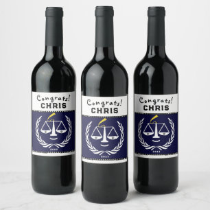 Law School Graduation Party Gift Wine Label
