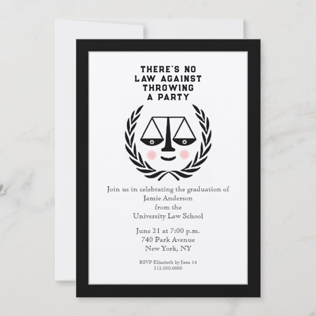 Law School Graduation Party Invitation (Front)