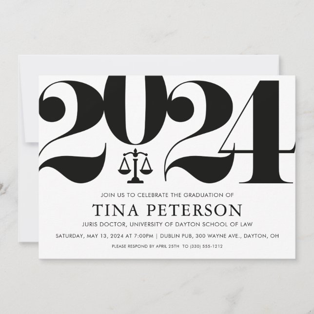 Law School Graduation Party Invitation (Front)