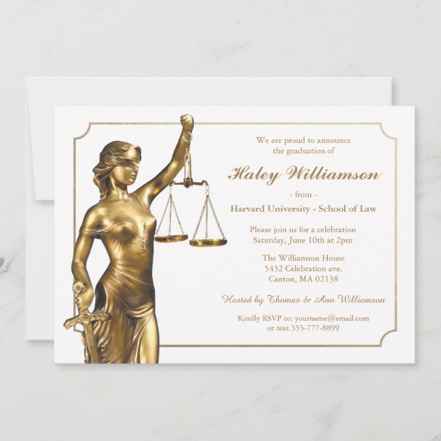 Law School Graduation Party Invitation (Front)