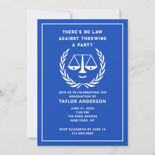 Law School Graduation Party Invitation (Front)