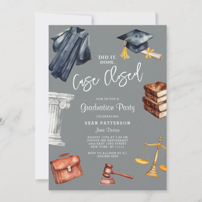 Law School Graduation Party Invitation (Front)