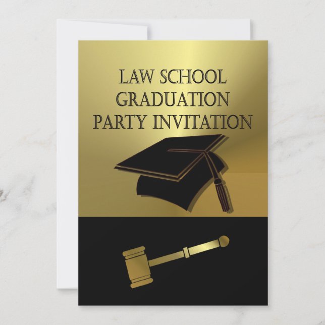 Law School Graduation Party Invitation scales book (Front)
