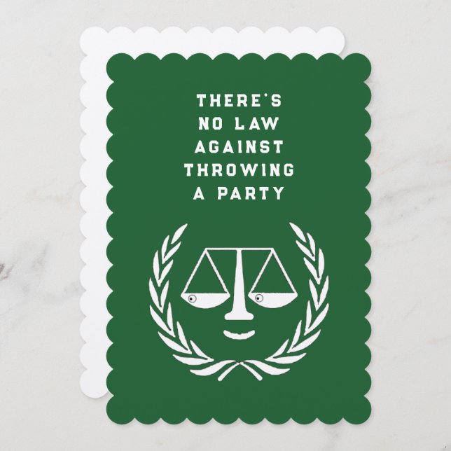 Law School Graduation Party Invitations (Front/Back)