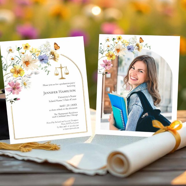 Law School Graduation Party Photo Invitation (Creator Uploaded)