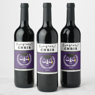 Law School Graduation Party Wine Label