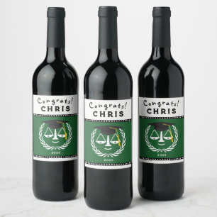 Law School Graduation Party Wine Label