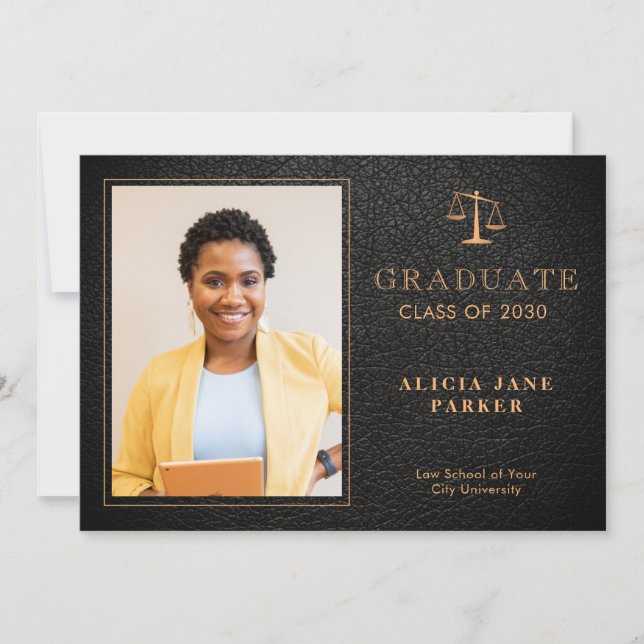 Law school graduation photo Announcement (Front)