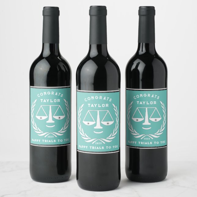 Law School Graduation Wine Label (Bottles)