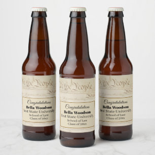 Law School Lawyer Paralegal Graduate Constitution Beer Bottle Label