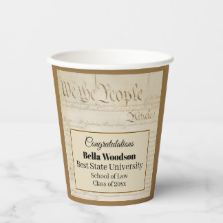 Law School Lawyer Paralegal Graduate Constitution Paper Cups