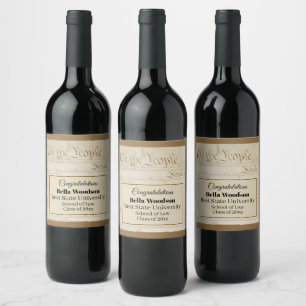 Law School Lawyer Paralegal Graduate Constitution Wine Label