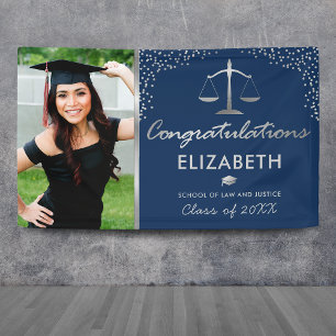 Law School Photo Graduation Party Banner