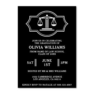 Law School Scales Of Justice Graduation Party Invitation