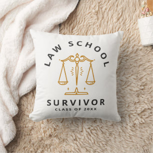 Law School Survivor Funny Graduate Cushion