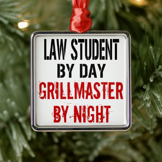 Law Student Loves Grilling Metal Tree Decoration (Tree)