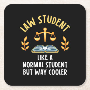 Law Student Way Cooler Square Paper Coaster