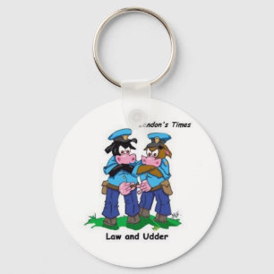 Law & Udder Funny Cow Cartoon Gifts, Collectibles Key Ring