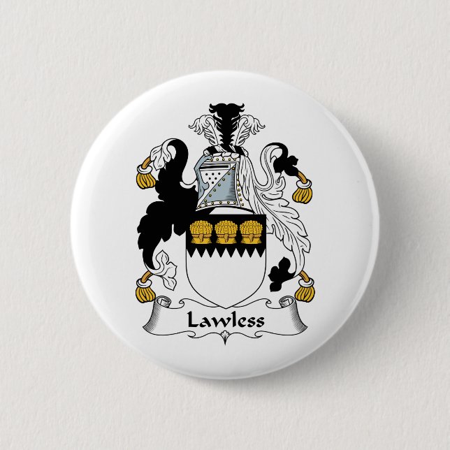 Lawless Family Crest 6 Cm Round Badge (Front)
