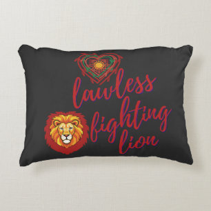 Lawless fighting lion decorative cushion