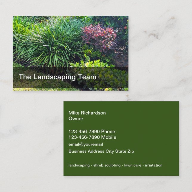 Lawn And Landscaping Unique Business Cards (Front/Back)