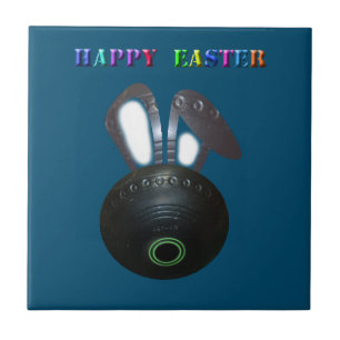 Lawn Bowl Easter Bunny, Ceramic Tile