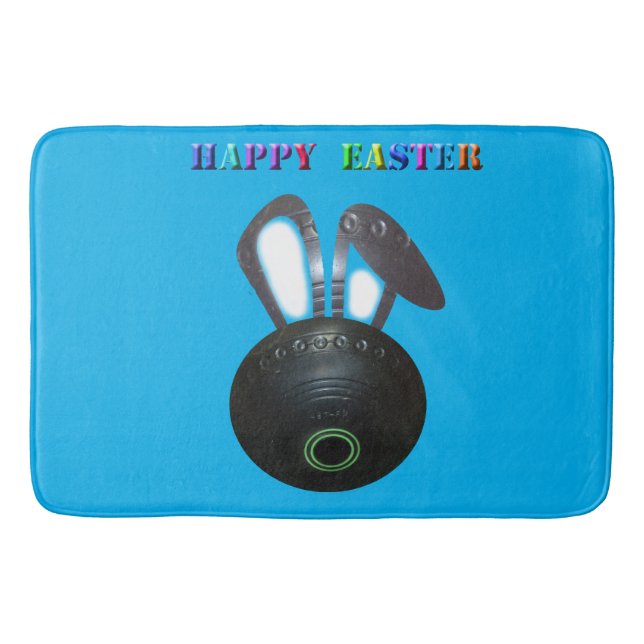 Lawn Bowl Easter Bunny, Memory Foam Bathmat (Front)