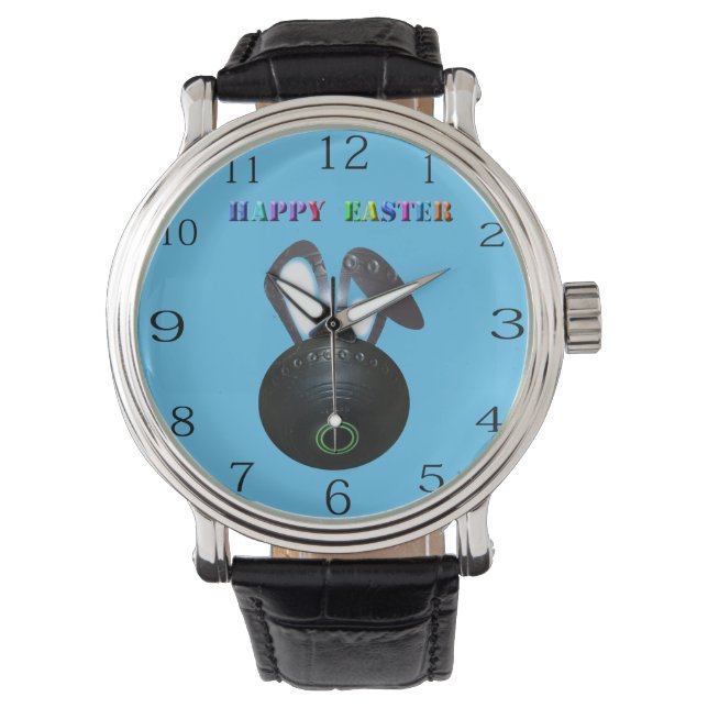 Lawn Bowl Easter Bunny, Wristwatch (Front)