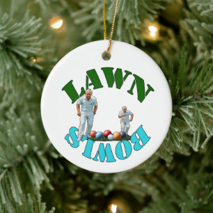Lawn Bowlers Bowling, Ceramic Tree Decoration