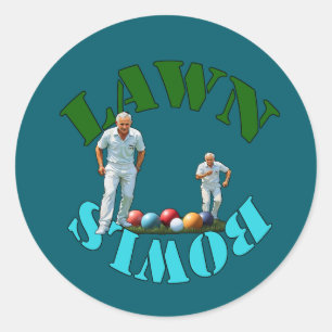 Lawn Bowlers Bowling, Classic Round Sticker
