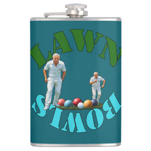 Lawn Bowlers Bowling, Hip Flask