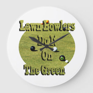 Lawn Bowlers Do It On The Green, Funny   Large Clock