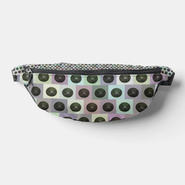 Lawn Bowling Checkered Pop Art Pattern, Bum Bags (Lay Down)