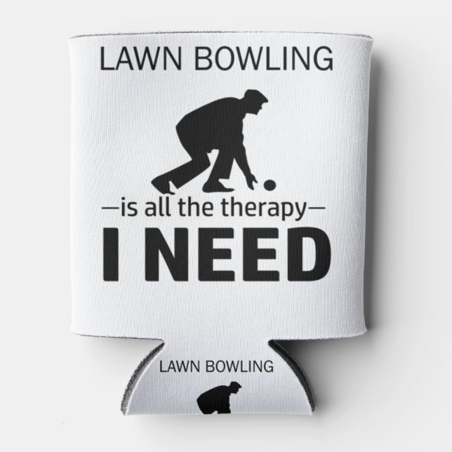 Lawn Bowling is my therapy-RGp8w Can Cooler (Front)