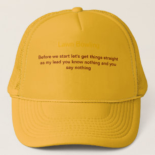 Lawn bowling t shirt. trucker hat
